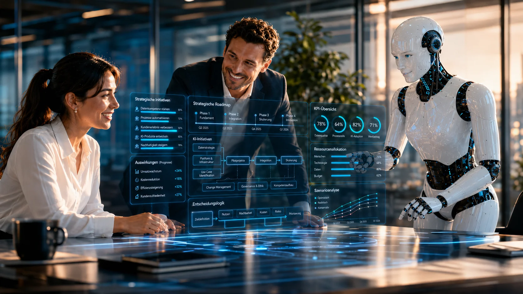 Strategische Roadmap mit KPI-Übersicht und Ressourcenallokation für Partnerprojekte