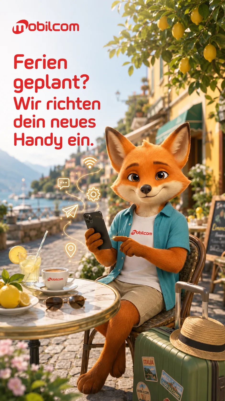 WhatsApp-Kampagnenmotiv mit Fux für Ferien